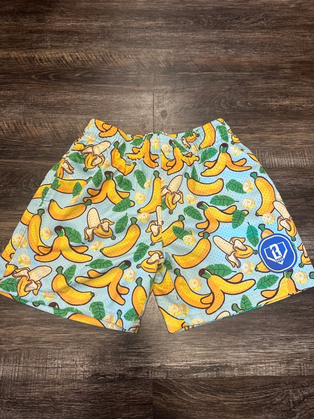 Baseball Lifestyle 101 Kids Banana Print Shorts - Yellow Green